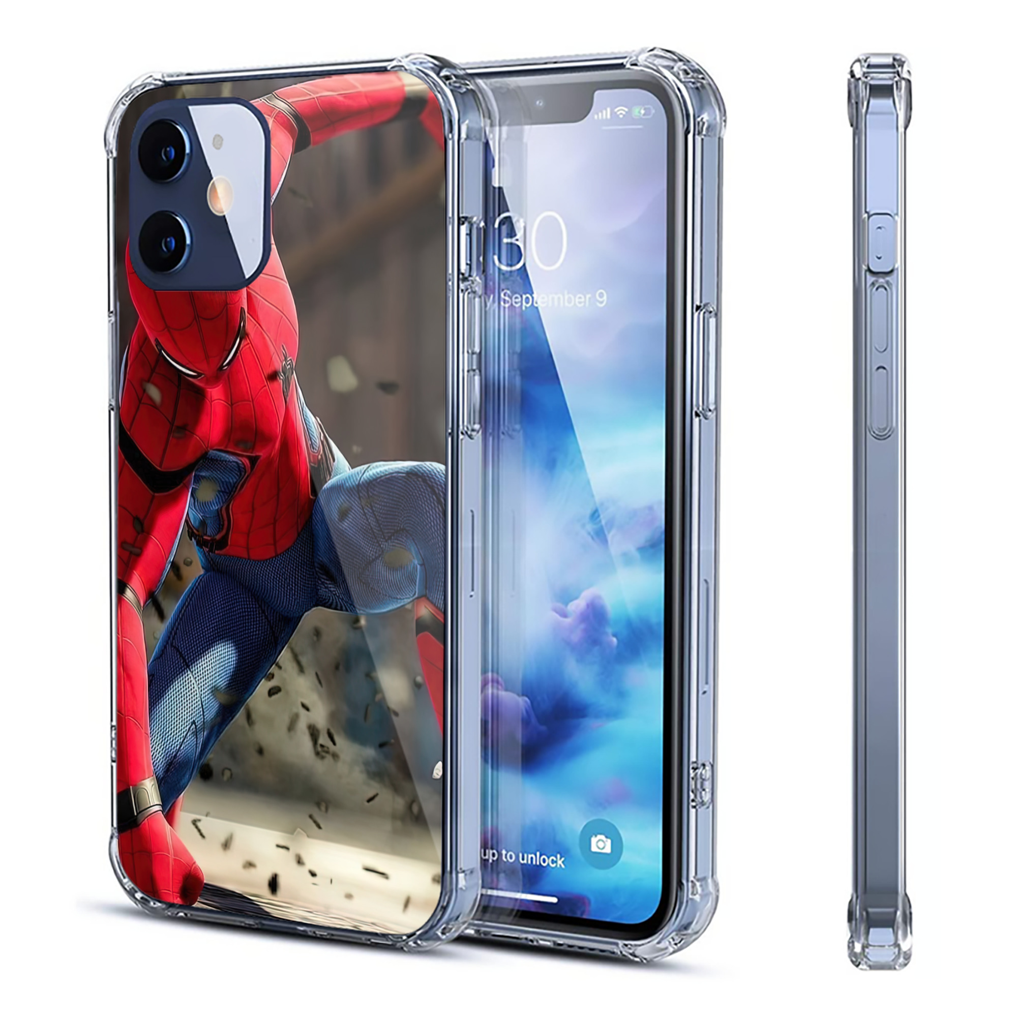 （画像用） Spider Man スパイダーマン 【iPhone 12シリーズ対応】透明スマホケース（クリアソフトケース）